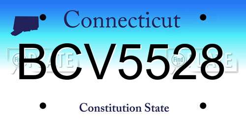 BCV5528 Connecticut License Plate