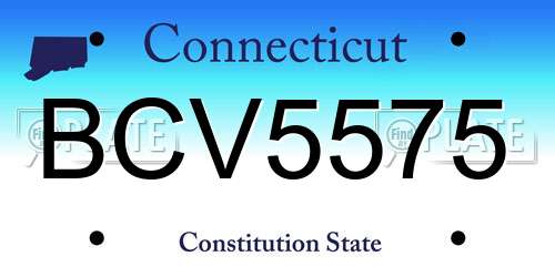 BCV5575 Connecticut License Plate