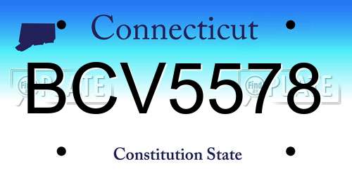 BCV5578 Connecticut License Plate