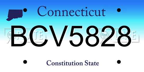 BCV5828 Connecticut License Plate