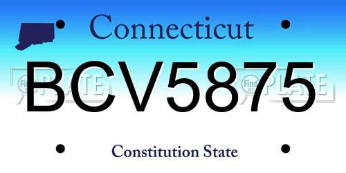 BCV5875 Connecticut License Plate
