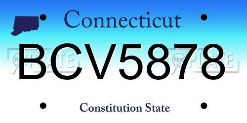 BCV5878 Connecticut License Plate