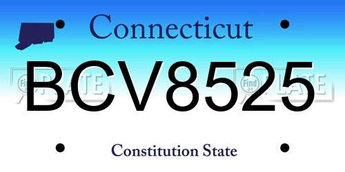 BCV8525 Connecticut License Plate