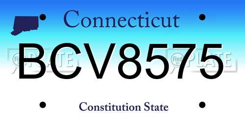 BCV8575 Connecticut License Plate