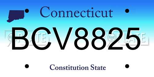 BCV8825 Connecticut License Plate