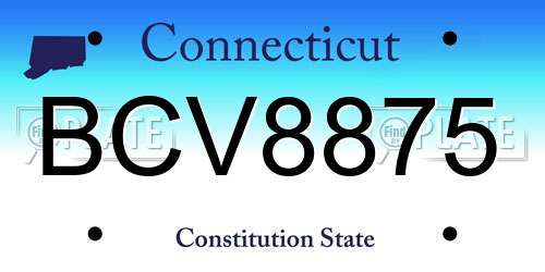 BCV8875 Connecticut License Plate