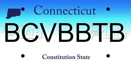 BCVBBTB Connecticut License Plate