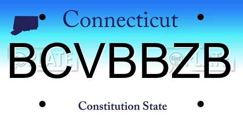 BCVBBZB Connecticut License Plate