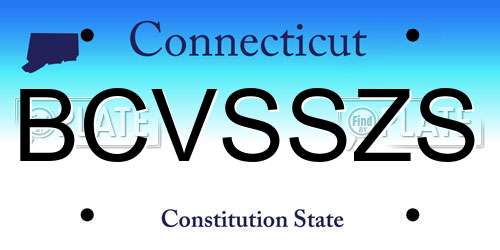 BCVSSZS Connecticut License Plate