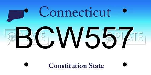 BCW557 Connecticut License Plate