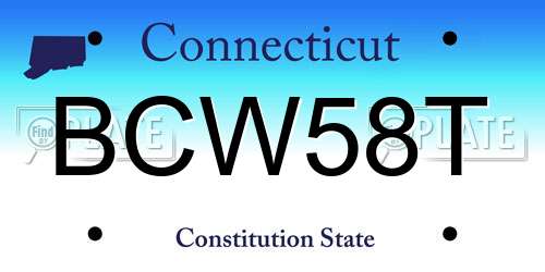 BCW58T Connecticut License Plate