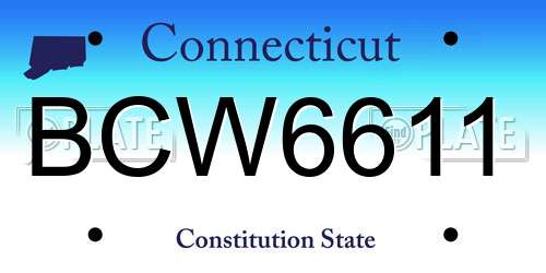 BCW6611 Connecticut License Plate