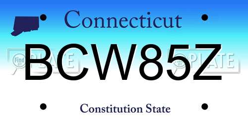 BCW85Z Connecticut License Plate