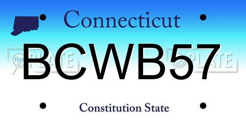BCWB57 Connecticut License Plate