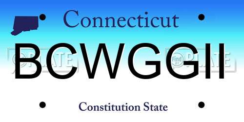 BCWGGII Connecticut License Plate