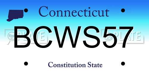 BCWS57 Connecticut License Plate