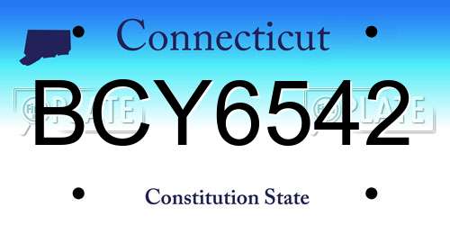 BCY6542 Connecticut License Plate