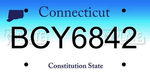 BCY6842 Connecticut License Plate