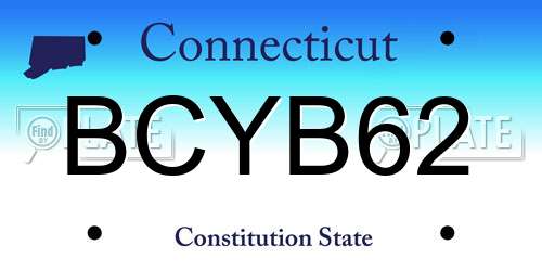 BCYB62 Connecticut License Plate