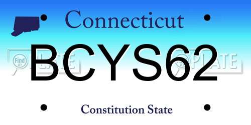 BCYS62 Connecticut License Plate