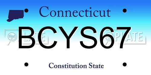 BCYS67 Connecticut License Plate
