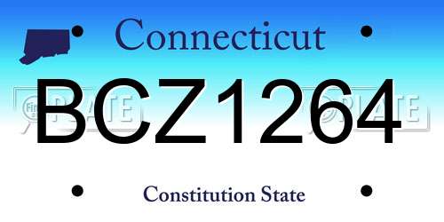 BCZ1264 Connecticut License Plate