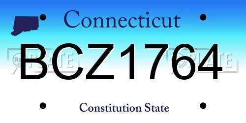 BCZ1764 Connecticut License Plate