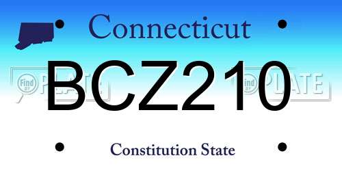 BCZ210 Connecticut License Plate