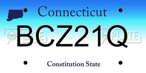 BCZ21Q Connecticut License Plate