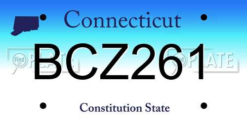 BCZ261 Connecticut License Plate
