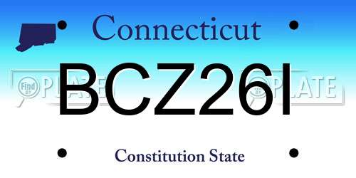 BCZ26I Connecticut License Plate