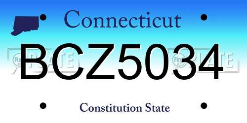 BCZ5034 Connecticut License Plate