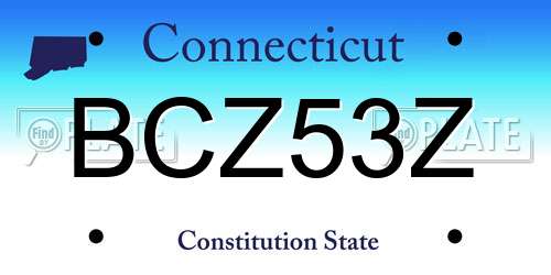 BCZ53Z Connecticut License Plate