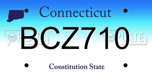 BCZ710 Connecticut License Plate