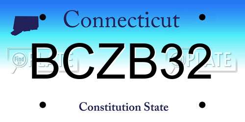 BCZB32 Connecticut License Plate
