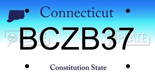 BCZB37 Connecticut License Plate