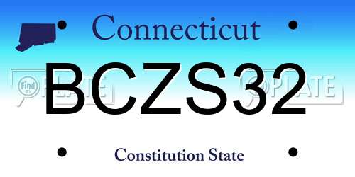 BCZS32 Connecticut License Plate