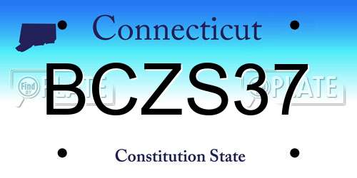 BCZS37 Connecticut License Plate
