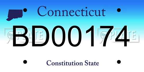 BD00174 Connecticut License Plate