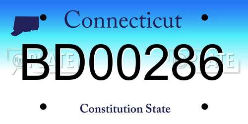 BD00286 Connecticut License Plate