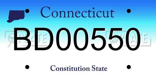 BD00550 Connecticut License Plate