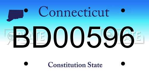 BD00596 Connecticut License Plate