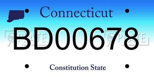 BD00678 Connecticut License Plate