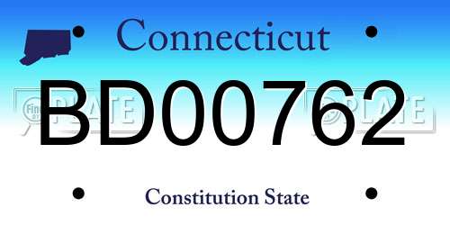 BD00762 Connecticut License Plate