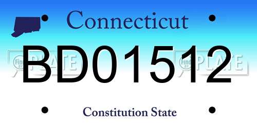 BD01512 Connecticut License Plate