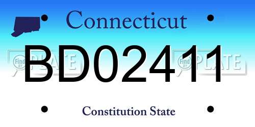 BD02411 Connecticut License Plate