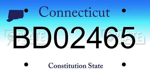 BD02465 Connecticut License Plate