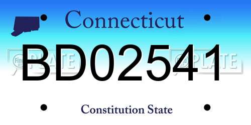 BD02541 Connecticut License Plate