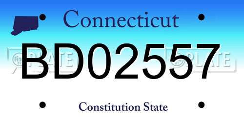 BD02557 Connecticut License Plate