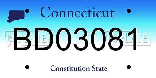 BD03081 Connecticut License Plate